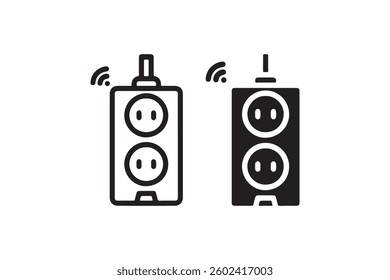 Smart electrical outlet icon with wifi signal Vector