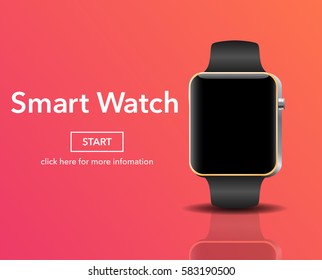 Smart electronic intelligence watch.Vector illustration 