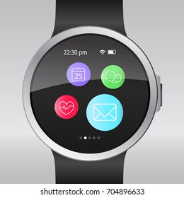 Smart electronic intelligence watch.Vector illustration 