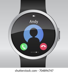 Smart electronic intelligence watch.Vector illustration 