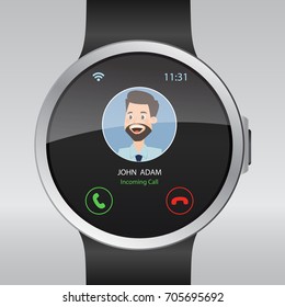 Smart electronic intelligence watch.Vector illustration 