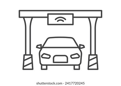 smart electronic toll collection- vector illustration