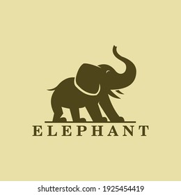 smart elephant logo, big and strong animals of the jungle, vector illustrations