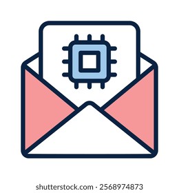 Smart email, email generator, ai mail vector design