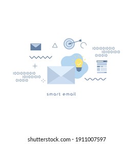 conceptos de icono de correo electrónico inteligente. Concepto moderno e inteligente de ilustración vectorial de correo electrónico.