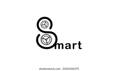 smart emblem, black isolated silhouette