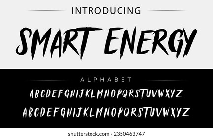 Smart Energy Best Alphabet Painting Paint Brush Beauty Script Logotype Font lettering handwritten