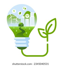 Smart Energy Smart City Sustainable Business Concept Idea illustration