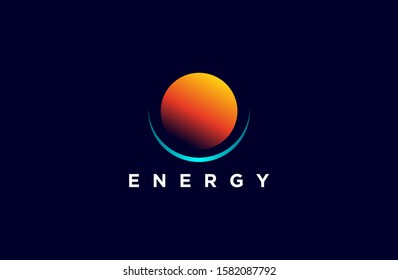 smart energy elements. Water, Sun, Leaf,  Fire, Earth, Air. Gradient elements on dark background. Nature logo. Alternative energy sources. 