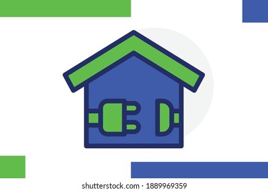 Smart Energy House icon . Vector illustration style iconic symbols for web design, app user interfaces.  Colorful template.