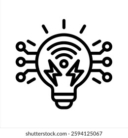 Smart Energy Line Vector Illustration On White Background.