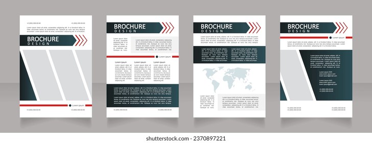 Smart energy management solutions black blank brochure design. Template set with copy space for text. Premade corporate reports collection. Editable 4 paper pages. Calibri, Arial fonts used