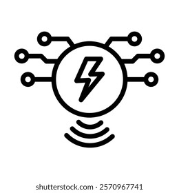 Smart Energy Outline bold Vector Icon which can be easily modified or Edited  