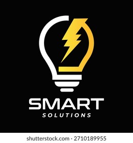 Smart energy solutions logo vector illustration