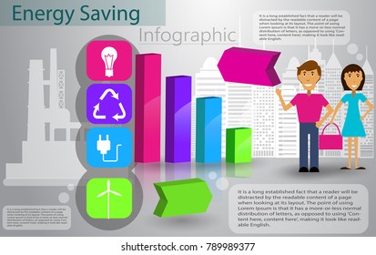 smart energy use infographic concept