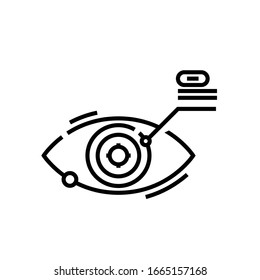 Smart eye line icon, concept sign, outline vector illustration, linear symbol.