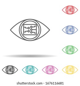 Smart eye view concept line multi color set icon. Simple thin line, outline of robo icons for ui and ux, website or mobile application