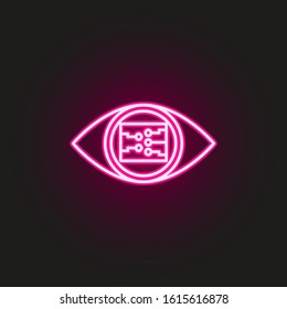 Smart eye view neon style icon. Simple thin line, outline vector of robo icons for ui and ux, website or mobile application