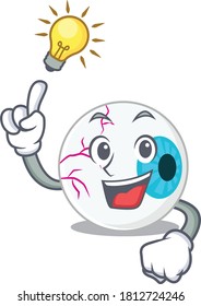 smart eyeball Mascot character making idea gesture