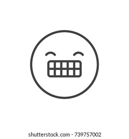 Smart face emoticon line icon, outline vector sign, linear style pictogram isolated on white. Emoji smiley symbol, logo illustration. Editable stroke