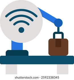 Smart Factories Icon for AI Manufacturing and Industrial Automation. Flat icon