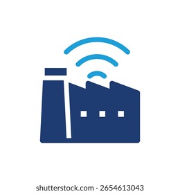 Smart Factory farbiges Symbol, Vektordesign gut für Web oder mobile App
