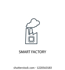 Smart Factory Concept Line Icon. Simple Element Illustration. Smart Factory Concept Outline Symbol Design. Can Be Used For Web And Mobile UI/UX