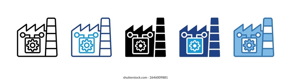 Smart Factory Icon Element For Design