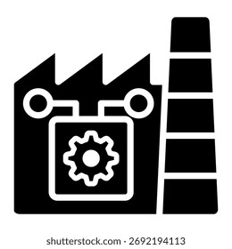 Smart Factory Icon Element For Design