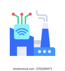 Smart Factory Icon Flat Vector Illustration