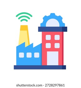 Smart Factory Icon Flat Vector Illustration