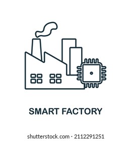 Smart Factory icon. Line element from industry 4.0 collection. Linear Smart Factory icon sign for web design, infographics and more.