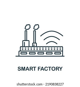 Smart Factory icon. Line simple Industry 4.0 icon for templates, web design and infographics