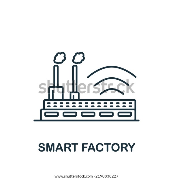 Smart Factory icon. Line simple\
Industry 4.0 icon for templates, web design and\
infographics