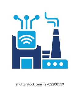Smart Factory Icon Mixed Vector Illustration