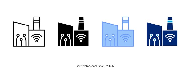 Conjunto de iconos de fábrica inteligente Colección de estilo múltiple