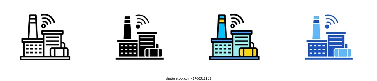 Conjunto de iconos de fábrica inteligente Colección de estilo múltiple