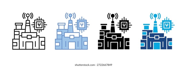 Smart Factory Icon Set Multiple Style Collection