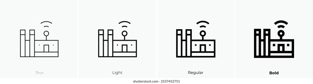 smart factory icon. Thin, Light Regular And Bold style design isolated on white background