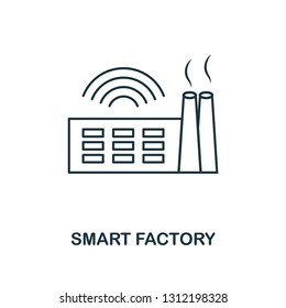Smart Factory icon. Thin line style industry 4.0 icons collection. UI and UX. Pixel perfect smart factory icon for web design, apps, software usage