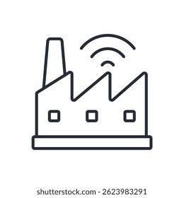 smart factory icon. vector.Editable stroke.linear style sign for use web design,logo.Symbol illustration.