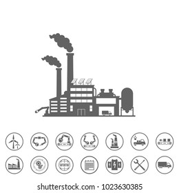 smart factory and icons set. Smart factory or industrial internet of things.