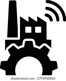 Smart Factory IIoT Icon with Layered Industrial Elements