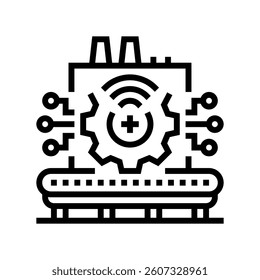 smart factory industry line icon vector. smart factory industry sign. isolated contour symbol black illustration