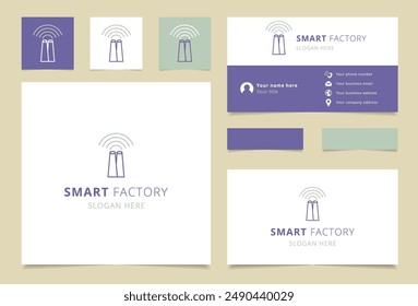 Smart factory logo template featuring a wifi signal