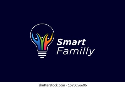 smart family Logo Icon. with blue, Orange and green color