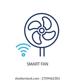 Smart fan thin line icons. Original vector illustration.