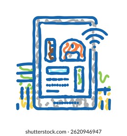 smart farm agriculture doodle icon sketch vector. smart farm agriculture sign. isolated symbol illustration