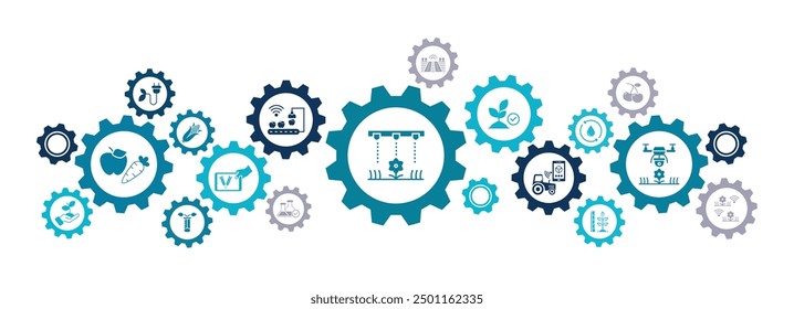 smart farm and agriculture technology and agritech icon concept – vector illustration