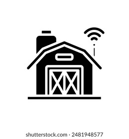Smart Farm Barn Filled Icon Vector Illustration